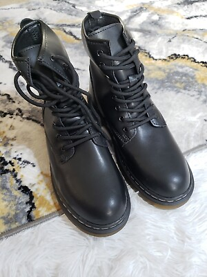 #ad Size US 6.5 NEW Combat Boots Women Lace up Black Casual Leather Military EU 39 $25.00