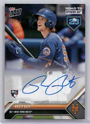 #ad BRETT BATY Autographed Rookie Card 2023 Topps Now #A 13 44 99 New York Mets 📈 $149.99