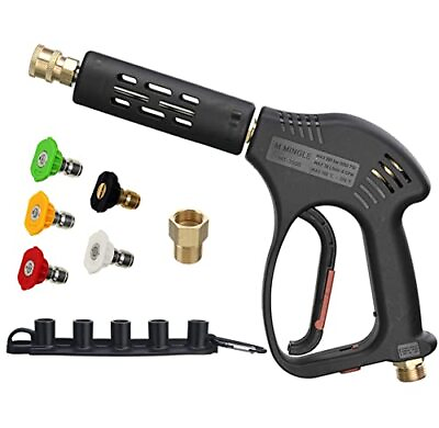 #ad #ad Short High Pressure Washer Gun 5000 PSI M22 Fitting 5 Nozzle Tips Hot Cold $42.57