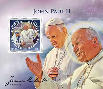 #ad Sierra Leone 2019 MNH Pope John Paul II Stamps Mother Teresa Religion 1v S S GBP 4.99