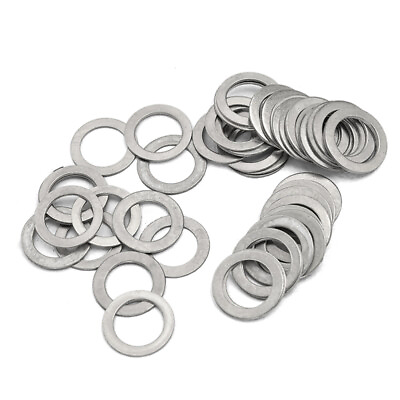 #ad 50 Pcs Stainless Washers Stainless Flat Washer Guitar Pots Nuts Assorted Washers $8.12