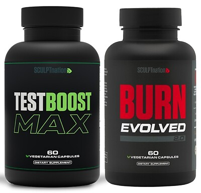#ad New Sculptnation TEST BOOST Max amp; Burn Evolved Testosterone Strength Weight Loss $74.99