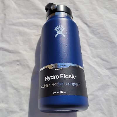 #ad Cobalt Blue Hydro Flask 32oz Wide Mouth TempShield with Flex Cap $35.99