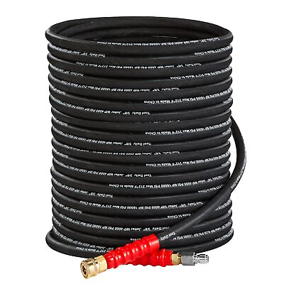 #ad Pressure Washer Hose 3 8 Inch x 50 FT Quick Connect 4000 PSI High Tensile Wir... $82.49