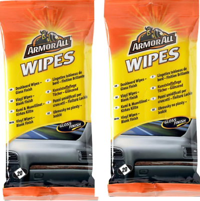#ad 2 x Armorall Car Interior Dashboard Cleaner Protector Wipes 40 GLOSS Finish GBP 6.99