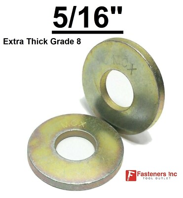 #ad 5 16quot; USS Extra Thick MCX Style Flat Washers Grade 8 Steel Zinc Yellow $11.99