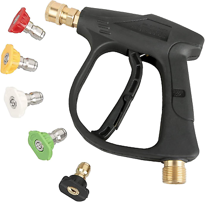 #ad High Pressure Washer Gun3000 PSI Max with 5 Color Quick Connect Nozzles M22 Hos $30.65