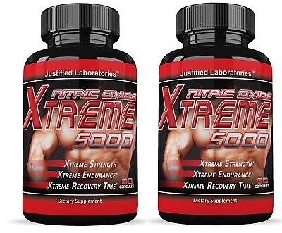 #ad 2 x Xtreme 5000 Extreme Arginine Nitric Oxide Glutamine Muscle Pump 60 Caps $19.99