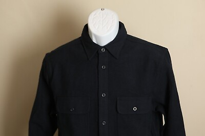 #ad NWOT Ash amp; Erie Men#x27;s deep blue Flannel Shirt long sleeve shirt jacket Medium M $37.99