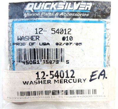 #ad Mercury Quicksilver Marine Washer Part # 12 54012 @10 OEM Genuine 1254012 $19.88