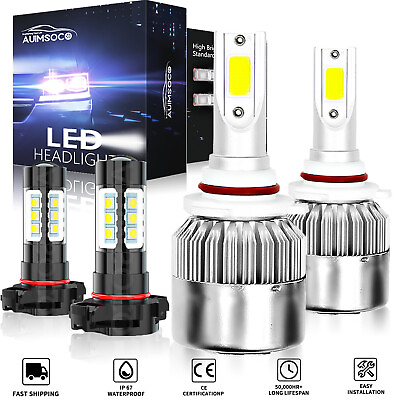 #ad For 2014 2015 GMC Sierra 1500 4x 6000K LED Headlight High LowFog Light Bulb Kit $35.99