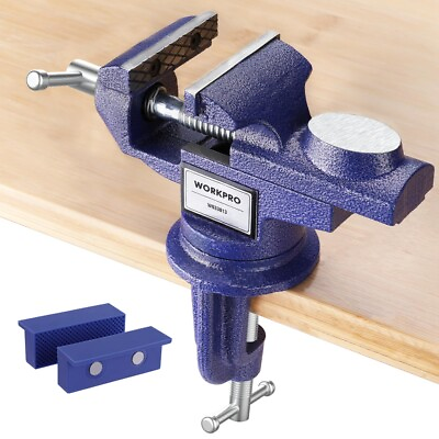 #ad WORKPRO Bench Vise 2.5#x27;#x27;Jaw Width Universal Table Vise with Magnetic Jaw Pads $30.99