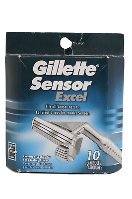 Gillette Sensor Excel Razor Blade Refills New Sealed Pack of 10 Cartridges 4595 $15.84