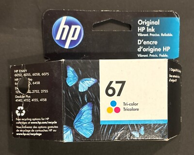 #ad #ad New Genuine HP 67 Color Ink Cartridge DeskJet 1250 2700 In Date EXP 8 2022 $19.98