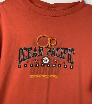 Vintage Ocean Pacific T Shirt Single Stitch USA Logo 80s 90s Surf Beach Skate XL $24.99