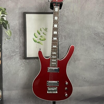 #ad Metallic Red MI 5 Electric Guitar HH Pickups Mahogany Body String Thru Body $265.00