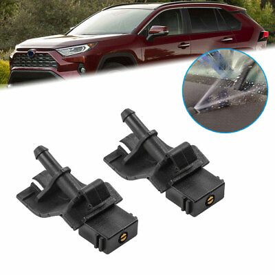#ad 2x Windshield Water Washer Nozzle Jet Spray Black For Toyota Corolla Altis Camry $7.09