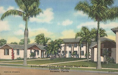 #ad Sarasota Florida Florasota Gardens Apartment Hotel Vintage Postcard $6.39