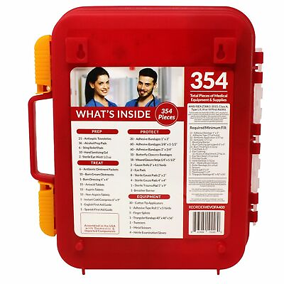 #ad 351 piece Emergency First Aid Kit Home Workplace Survival OSHA ANSI COMPLIANT $39.95