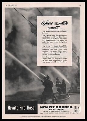 #ad 1947 Hewitt Robins Rubber Of Buffalo New York Photo Firemen Fire Hoses Print Ad $19.95