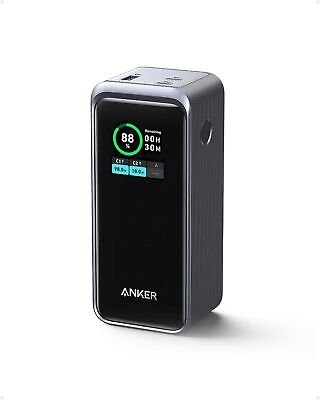 #ad Anker Prime Power Bank 20000mAh 200W USB C 3 Ports Charger Smart Display Refurb $75.99