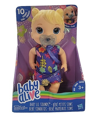#ad 2018 Baby Alive Baby Lil Sounds: Interactive Blonde Hair Baby Doll 10 Sounds $32.95