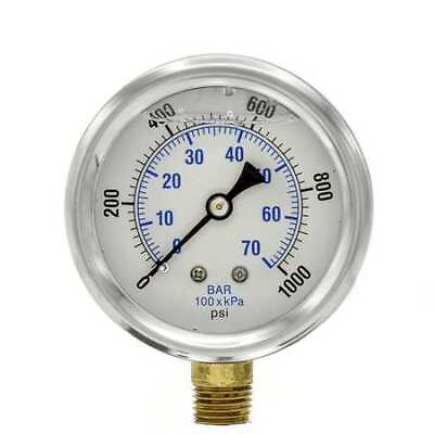 #ad Pic Gauges Pro 201L 254M Pressure Gauge 0 To 1000 Psi 1 4 In Mnpt Stainless $15.99