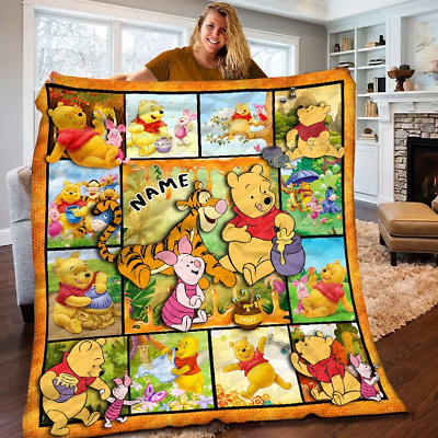 #ad Personalized Never Too Old For Winnie The Pooh Friends Sofa BLANKET Best Price $57.94