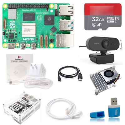 #ad Raspberry Pi 5 4gb 8gb Kit Official Power Supply Active Cooler Case USB Camera $168.50
