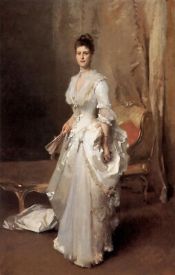 #ad #ad Oil John Singer Sargent Mrs. Henry White in white dress with fan canvas 36quot; $68.88