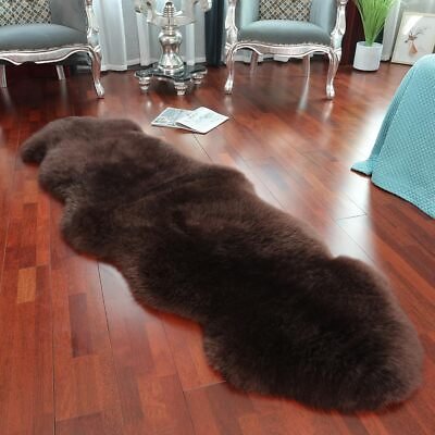 #ad Fluffy Genuine New Zealand Sheepskin Area Rug for Soft Fur Pray Throw Pup Irr... $120.55
