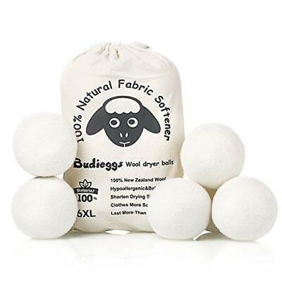 #ad Budieggs Wool Dryer Balls Organic XL 6 Pack 100% New Zealand Chemical Free $14.09