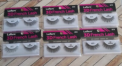 #ad Lot Of 6 Laflare 3D French Lash 100% Handmade Luxurious amp; Soft 3 Styles $29.00