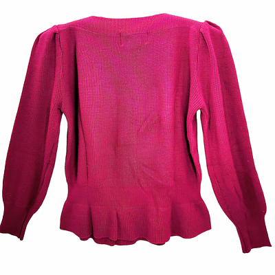 #ad #ad Vintage 80s Andrew St. John Hot Pink Knit Pull Over Peplum Sweater $38.00