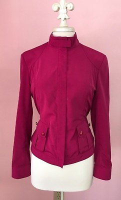 #ad #ad ST JOHN Medium 8 Sexy Fuchsia Pink Zipper Designer Womens Jacket $399.00