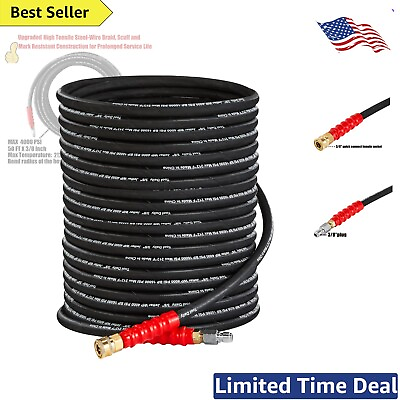 #ad 50 FT Pressure Washer Hose Quick Connect High Tensile Wire Braided 4000 PSI $109.99
