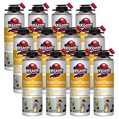 #ad Kraken Bond Foam Cleaner 12 Pack Dissolves Uncured Foam on Surfaces and Gun $69.99