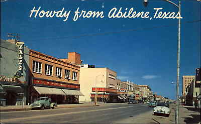 #ad Abilene Texas TX Classic 1950s Truck Street Scene Vintage Postcard $8.29