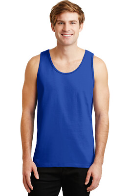#ad Gildan 2200 Men#x27;s 6oz Ultra Cotton Tank Top Muscle T Shirt $15.13