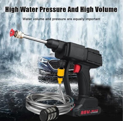 #ad 450W Hi Pressure Car Washer Kit Wireless Portable Car Wash Cleaner Water Gun $90.00