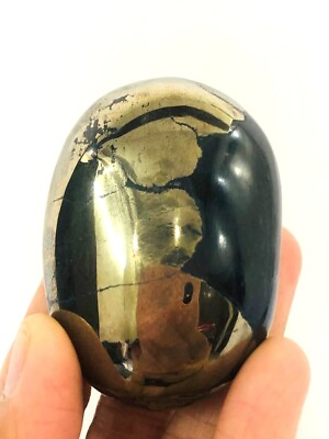 #ad Golden Pyrite Palm Stone Crystal Gemstone Healing Gift Reiki Wellness Energy $15.45