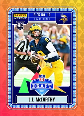 #ad #ad 2024 PANINI INSTANT NFL DRAFT NIGHT JJ MCCARTHY Rookie Card RC PRESALE $7.99