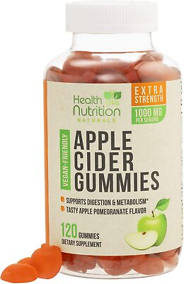 #ad Vegan Apple Cider Vinegar Gummies Max Strength 1000mg ACV Supplement Gummy $26.62