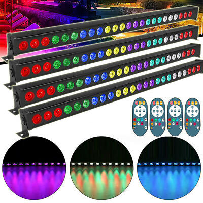 #ad 4PCS RGB 24 LED Wall Washer Light Bar Show DMX Party Disco DJ Stage Lighting Bar $281.19