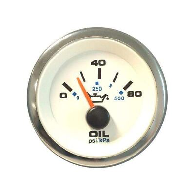 #ad Teleflex Oil Pressure White Premier Pro 2quot; 0 80 #62542P $64.96