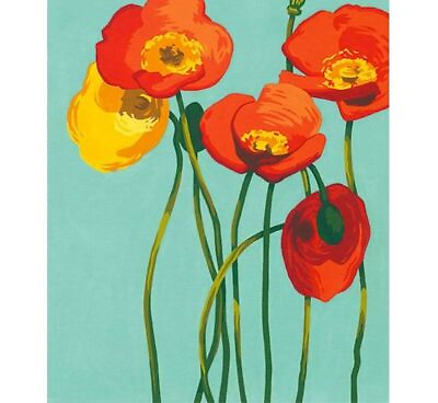#ad Poppy Flowers Painting By Numbers Kit Design Canvas Simple House Wall Decoration $14.44