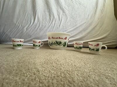 #ad #ad Tom and Jerry Bowl and 4 Cups Vintage Chip On Bowl $20.00