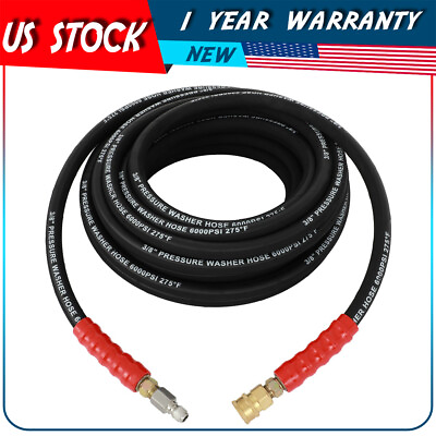 New Gray Non Marking Pressure Washer Hose 3 8quot; x 50ft 6000 PSI 1 Warranty Year #ad $65.99