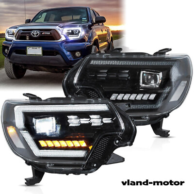 #ad VLAND LED DRL Projector Headlights For Toyota Tacoma 2012 2015 Pair Front Lights $499.99