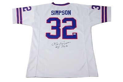 #ad OJ Simpson Signed Buffalo Bills Football Jersey Inscribed #x27;#1 PICK#x27; JSA $799.99